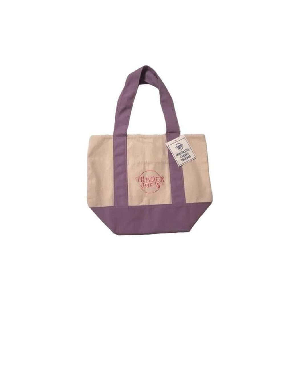 Trader Joe's Mini Pastel Canvas Tote Bag in Lavender